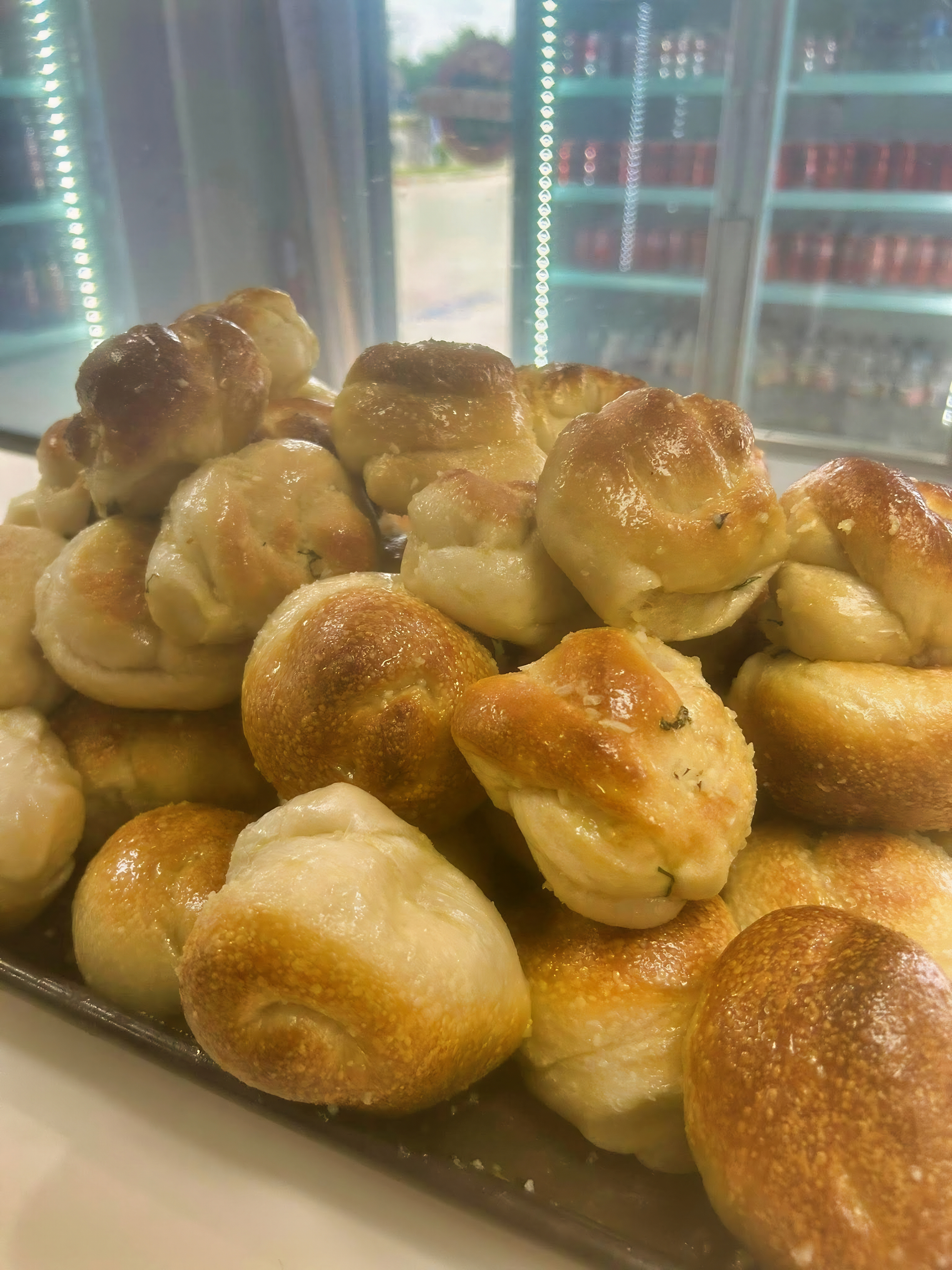 Fresh garlic knots at Mario's Pizza in Wichita Falls