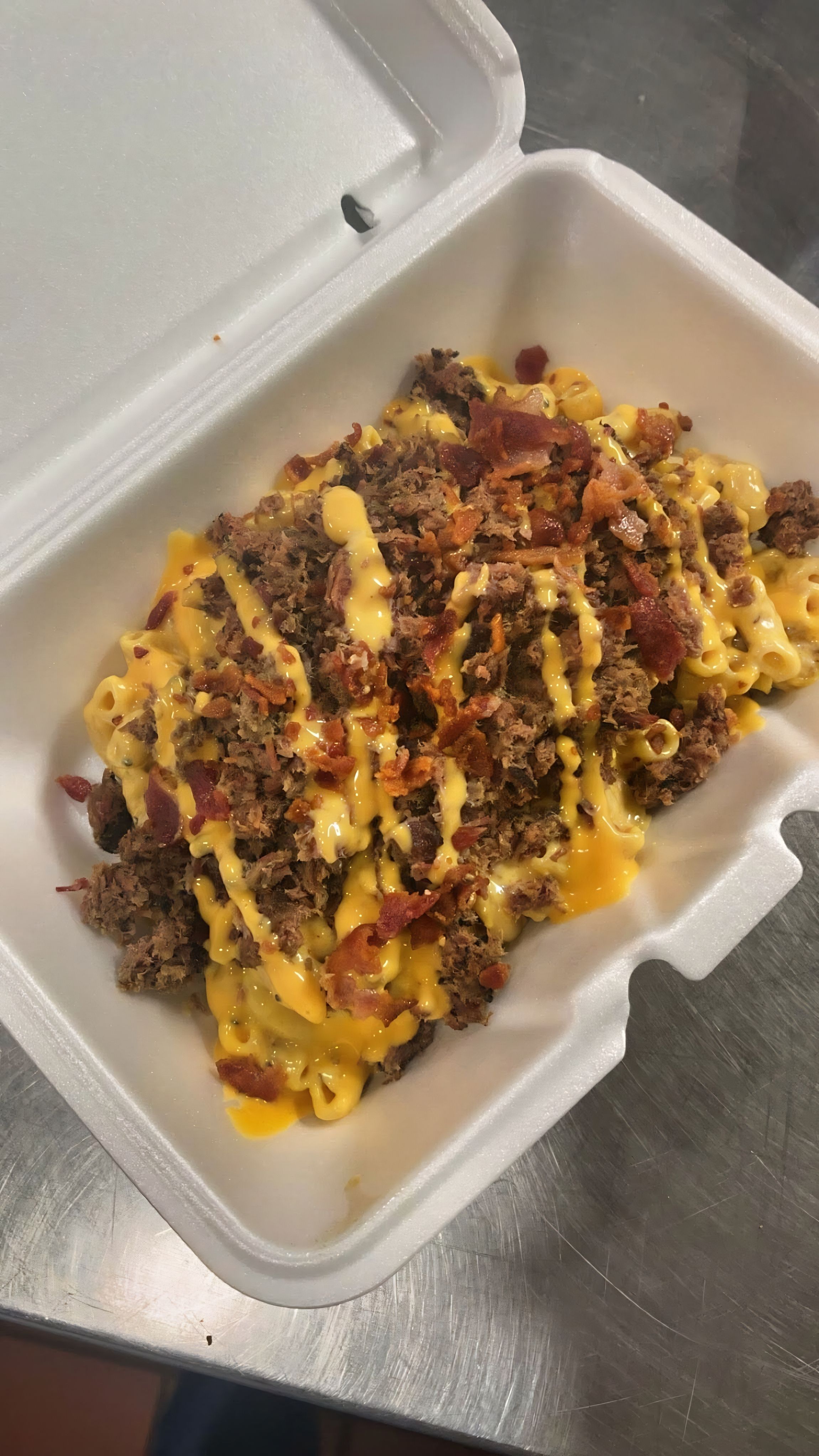 Firehawk Smokehouse loaded mac and cheese side dish